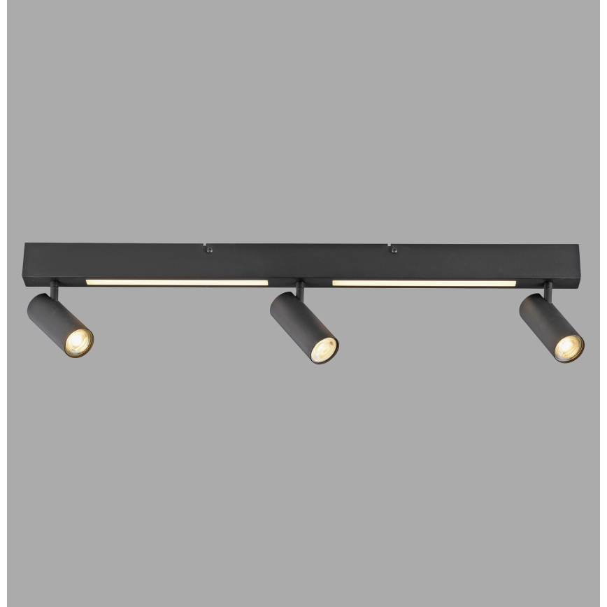 Schöner Wohnen 11794-18 - LED-kohdevalaisin DANTE 3xGU10/10W/230V + LED/14,4W musta
