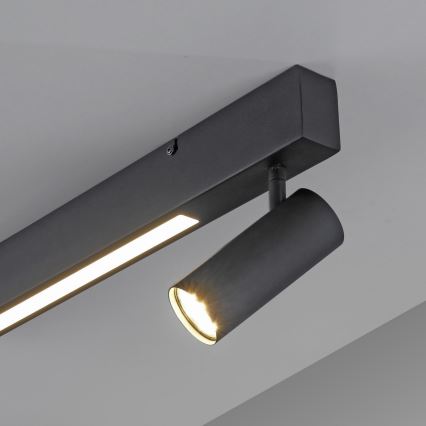 Schöner Wohnen 11794-18 - LED-kohdevalaisin DANTE 3xGU10/10W/230V + LED/14,4W musta