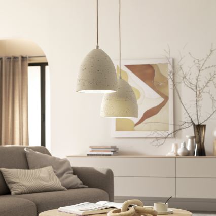 Schöner Wohnen 12540-42 - TRAVENTA riippuvalaisin kaapelilla 1xE27/40W/230V, halkaisija 21 cm, betoni