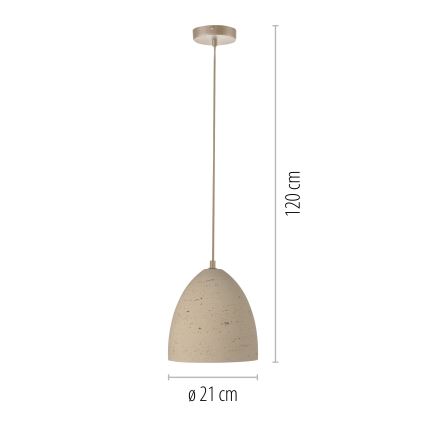 Schöner Wohnen 12540-42 - TRAVENTA riippuvalaisin kaapelilla 1xE27/40W/230V, halkaisija 21 cm, betoni