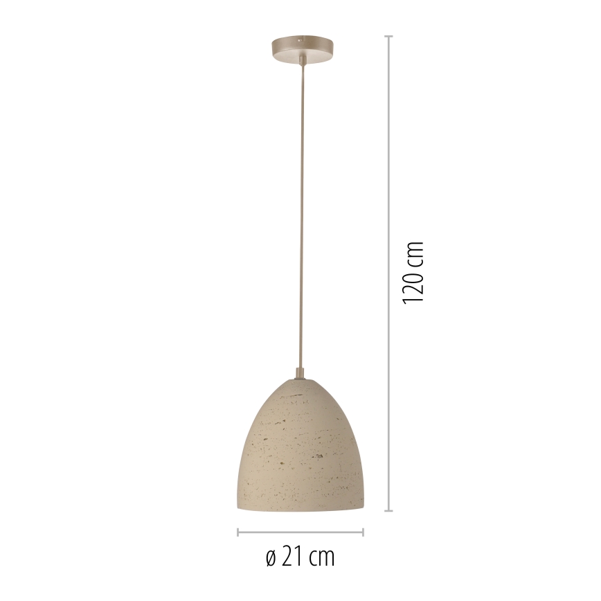 Schöner Wohnen 12540-42 - TRAVENTA riippuvalaisin kaapelilla 1xE27/40W/230V, halkaisija 21 cm, betoni