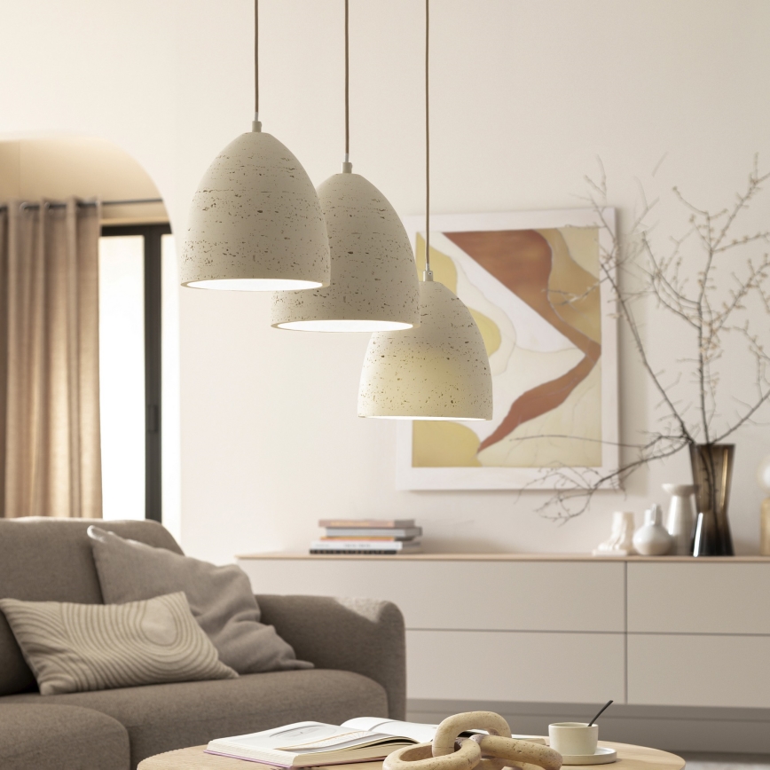 Schöner Wohnen 12541-42 - TRAVENTA-riippuvalaisin johdolla, 3xE27/40W/230V, betoni