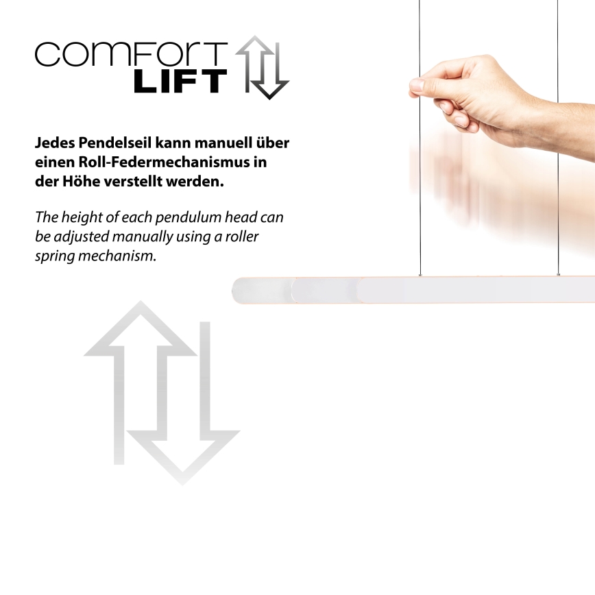 Schöner Wohnen 12577-16 - Himmennettävä LED-riippuvalaisin vaijerilla ADRIANA ROUND 2xLED/24W/230V 2700/3000/3500/4000/5000K 160 cm valkoinen