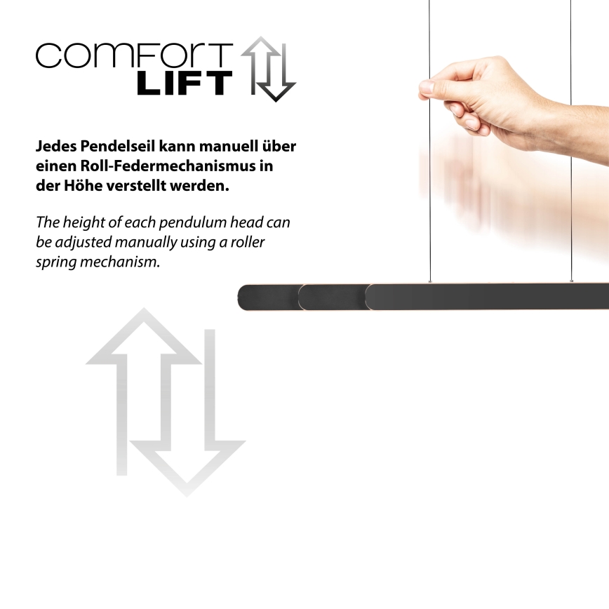 Schöner Wohnen 12577-18 - himmennettävä LED-riippuvalaisin vaijerilla ADRIANA ROUND 2xLED/24W/230V 2700/3000/3500/4000/5000K 160 cm musta