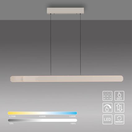 Schöner Wohnen 12577-39 - ADRIANA ROUND himmennettävä LED-riippuvalaisin kaapelilla 2xLED/24W/230V 2700/3000/3500/4000/5000K 160 cm harmaa