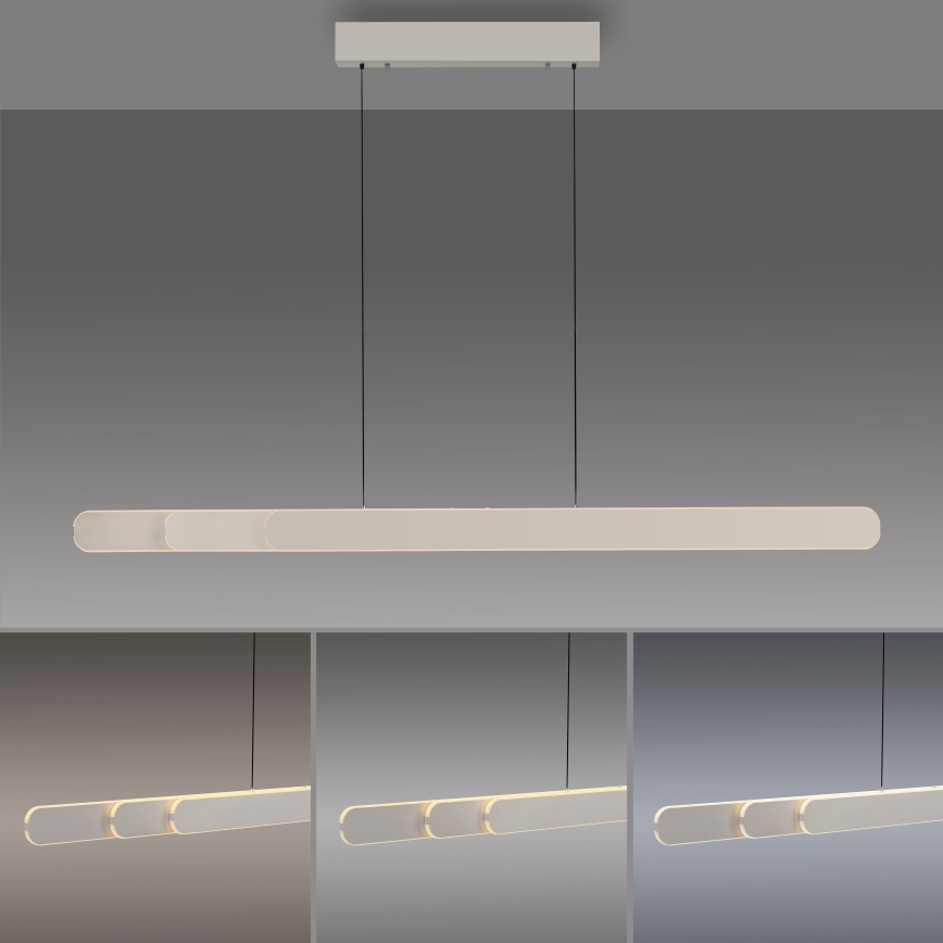 Schöner Wohnen 12577-39 - ADRIANA ROUND himmennettävä LED-riippuvalaisin kaapelilla 2xLED/24W/230V 2700/3000/3500/4000/5000K 160 cm harmaa