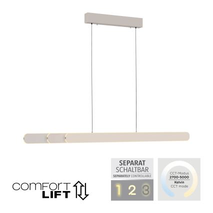 Schöner Wohnen 12577-39 - ADRIANA ROUND himmennettävä LED-riippuvalaisin kaapelilla 2xLED/24W/230V 2700/3000/3500/4000/5000K 160 cm harmaa