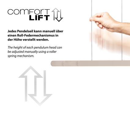 Schöner Wohnen 12577-39 - ADRIANA ROUND himmennettävä LED-riippuvalaisin kaapelilla 2xLED/24W/230V 2700/3000/3500/4000/5000K 160 cm harmaa