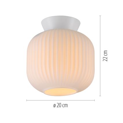 Schöner Wohnen 13574-16 - NAMI-kattovalaisin 1xE27/25W/230V, halkaisija 20 cm, valkoinen