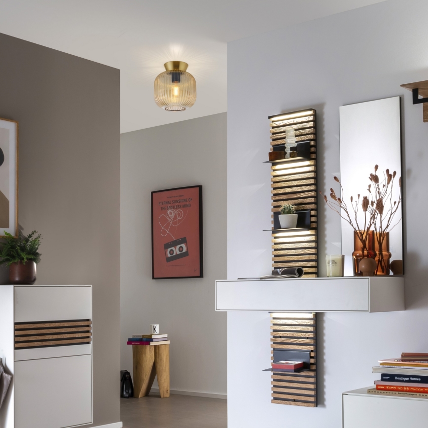 Schöner Wohnen 13574-27 - Kattovalaisin NAMI 1xE27/25W/230V pr. 20 cm kultainen/beige/savunharmaa
