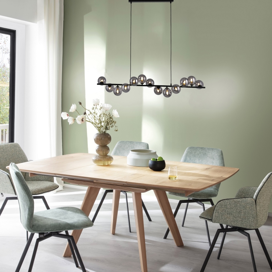 Schöner Wohnen 14504-18 - LED-riippuvalaisin vaijerilla DUBAI 13xG9/3W/230V 118 m musta/savunharmaa