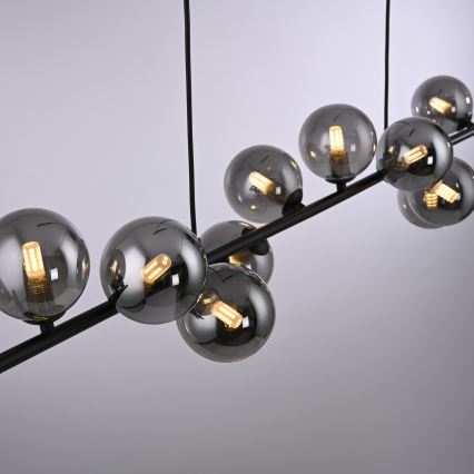 Schöner Wohnen 14504-18 - LED-riippuvalaisin vaijerilla DUBAI 13xG9/3W/230V 118 m musta/savunharmaa