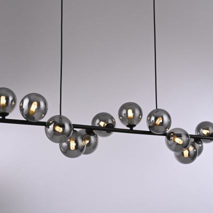 Schöner Wohnen 14504-18 - LED-riippuvalaisin vaijerilla DUBAI 13xG9/3W/230V 118 m musta/savunharmaa