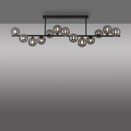 Schöner Wohnen 14505-18 - LED-riippuvalaisin tangolla DUBAI 13xG9/3W/230V musta/savunharmaa