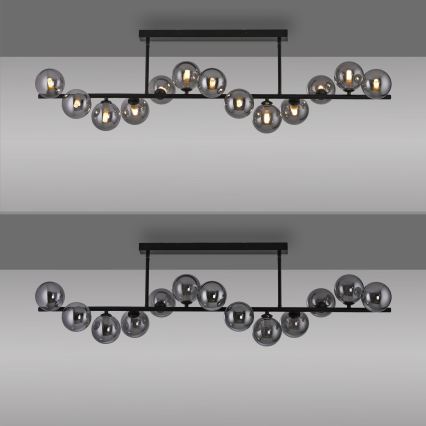 Schöner Wohnen 14505-18 - LED-riippuvalaisin tangolla DUBAI 13xG9/3W/230V musta/savunharmaa
