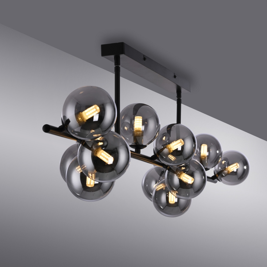 Schöner Wohnen 14505-18 - LED-riippuvalaisin tangolla DUBAI 13xG9/3W/230V musta/savunharmaa