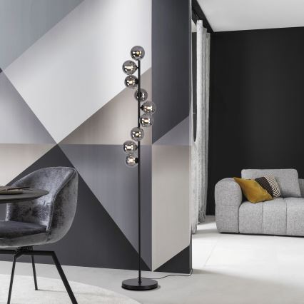 Schöner Wohnen 14506-18 - LED-lattiavalaisin DUBAI 9xG9/3W/230V musta/savunharmaa