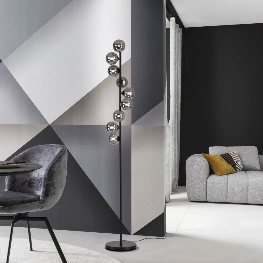 Schöner Wohnen 14506-18 - LED-lattiavalaisin DUBAI 9xG9/3W/230V musta/savunharmaa