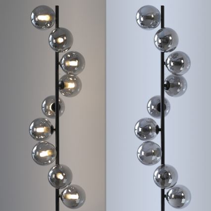 Schöner Wohnen 14506-18 - LED-lattiavalaisin DUBAI 9xG9/3W/230V musta/savunharmaa