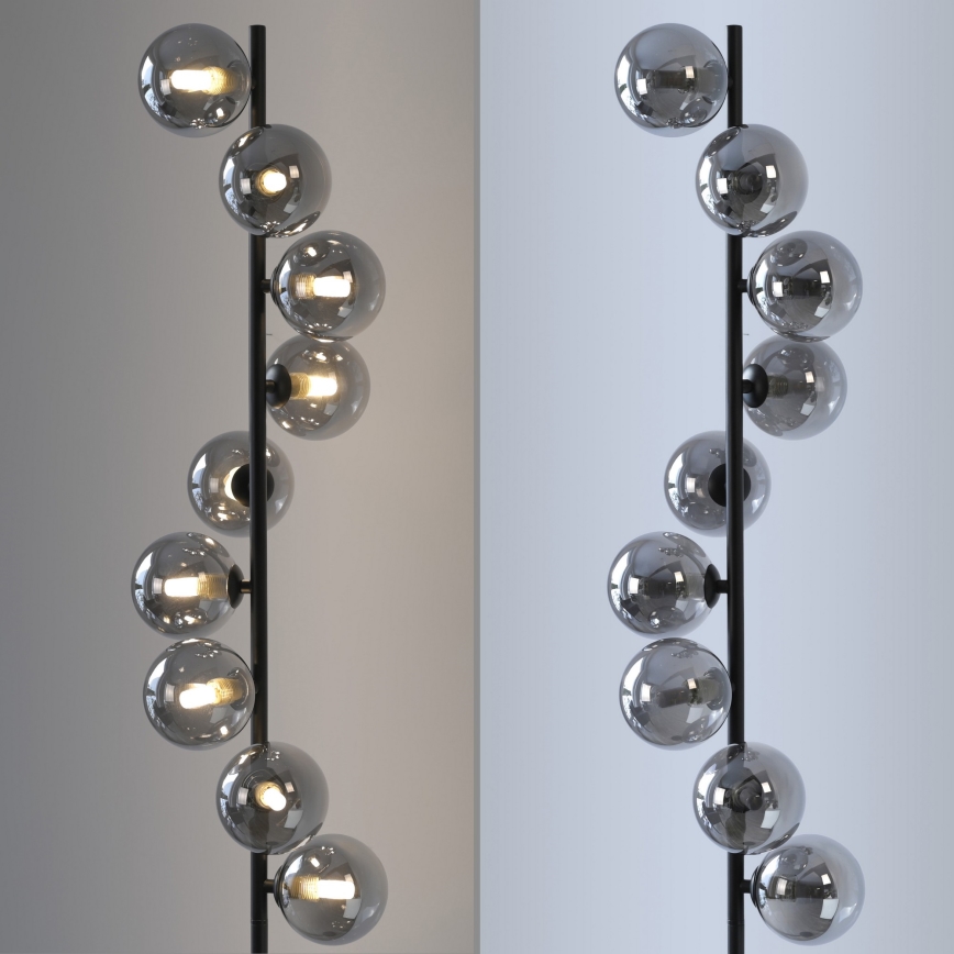 Schöner Wohnen 14506-18 - LED-lattiavalaisin DUBAI 9xG9/3W/230V musta/savunharmaa