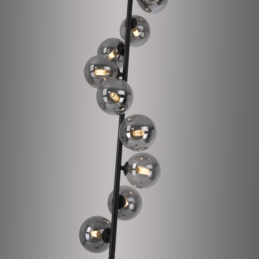 Schöner Wohnen 14506-18 - LED-lattiavalaisin DUBAI 9xG9/3W/230V musta/savunharmaa