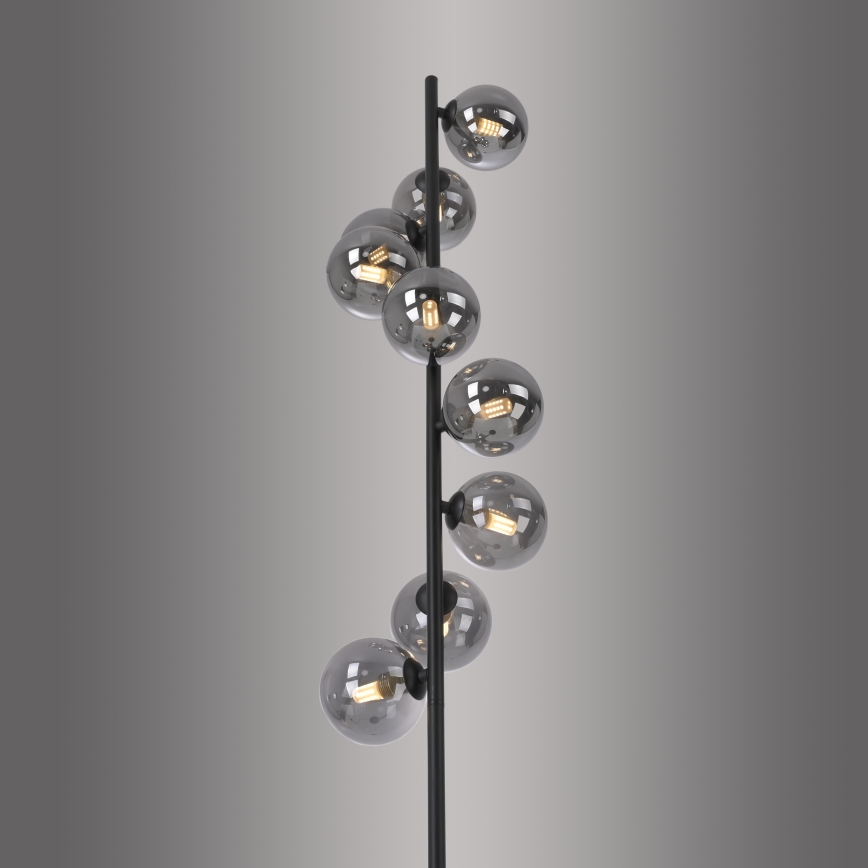 Schöner Wohnen 14506-18 - LED-lattiavalaisin DUBAI 9xG9/3W/230V musta/savunharmaa