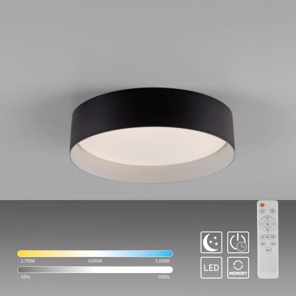 Schöner Wohnen 14593-18 - Himennettävä LED-kattovalaisin TAVOLI LED/10W/230V 2700-6500K halkaisija 28,5 cm musta + kaukosäädin