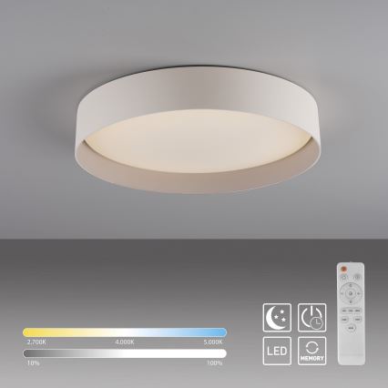 Schöner Wohnen 14594-39 - himennettävä LED-kattovalaisin TAVOLI LED/20W/230V 2700-6500K halkaisija 39 cm harmaa + kaukosäädin