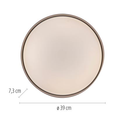 Schöner Wohnen 14594-39 - himennettävä LED-kattovalaisin TAVOLI LED/20W/230V 2700-6500K halkaisija 39 cm harmaa + kaukosäädin