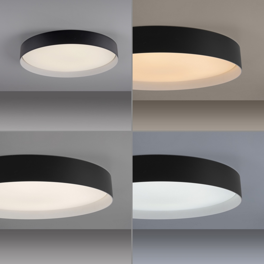 Schöner Wohnen 14595-18 - Himmennettävä LED-kattovalaisin TAVOLI, 34 W, 230 V, 2700–6500 K, Ø 49 cm, musta + kaukosäädin