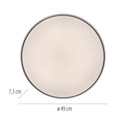 Schöner Wohnen 14595-18 - Himmennettävä LED-kattovalaisin TAVOLI, 34 W, 230 V, 2700–6500 K, Ø 49 cm, musta + kaukosäädin