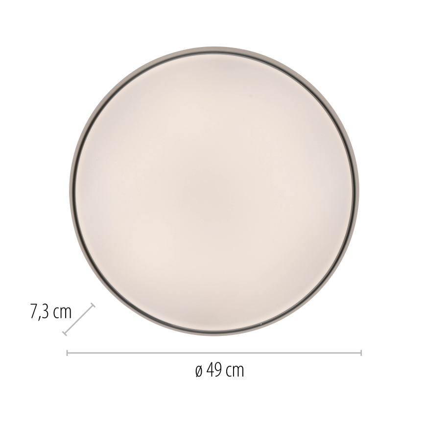 Schöner Wohnen 14595-18 - Himmennettävä LED-kattovalaisin TAVOLI, 34 W, 230 V, 2700–6500 K, Ø 49 cm, musta + kaukosäädin