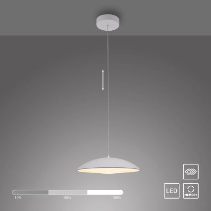 Schöner Wohnen 14606-16 - LENTE himmennettävä riippuvalaisin vaijerilla LED/17W/230V halkaisija 40 cm valkoinen