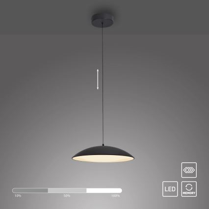 Schöner Wohnen 14606-18 - himmennettävä LED-riippuvalaisin vaijerilla LENTE LED/17W/230V Ø 40 cm musta
