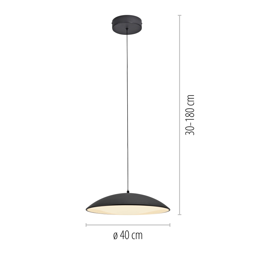 Schöner Wohnen 14606-18 - himmennettävä LED-riippuvalaisin vaijerilla LENTE LED/17W/230V Ø 40 cm musta