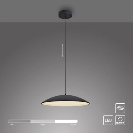 Schöner Wohnen 14607-18 - LENTE himmennettävä riippuvalaisin vaijerilla, LED/23W/230V, halkaisija 50 cm, musta