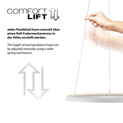 Schöner Wohnen 15570-16 - Himennettävä LED-riippuvalaisin kaapelilla QUILLO LED/36W/230V halkaisija 60 cm valkoinen