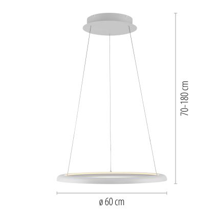 Schöner Wohnen 15570-16 - Himennettävä LED-riippuvalaisin kaapelilla QUILLO LED/36W/230V halkaisija 60 cm valkoinen