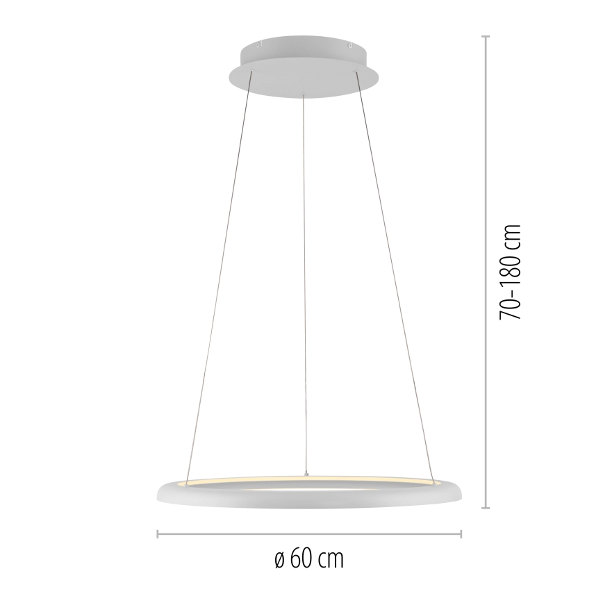 Schöner Wohnen 15570-16 - Himennettävä LED-riippuvalaisin kaapelilla QUILLO LED/36W/230V halkaisija 60 cm valkoinen