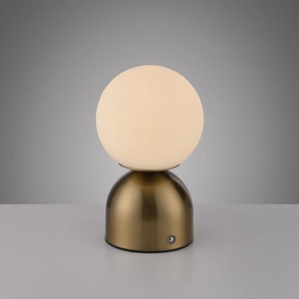 Schöner Wohnen 19218-12 - LED-himmennettävä kosketusohjattu ladattava pöytälamppu RUDI LED/1,2W/5V 3000-6000K 1200 mAh kultainen