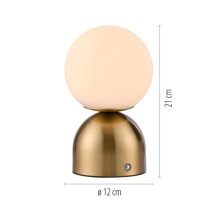 Schöner Wohnen 19218-12 - LED-himmennettävä kosketusohjattu ladattava pöytälamppu RUDI LED/1,2W/5V 3000-6000K 1200 mAh kultainen