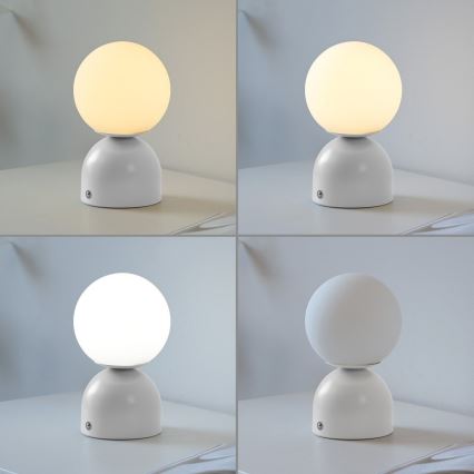Schöner Wohnen 19218-16 - himmennettävä kosketusohjattu ladattava pöytälamppu RUDI LED/1,2W/5V 3000-6000K 1200 mAh valkoinen