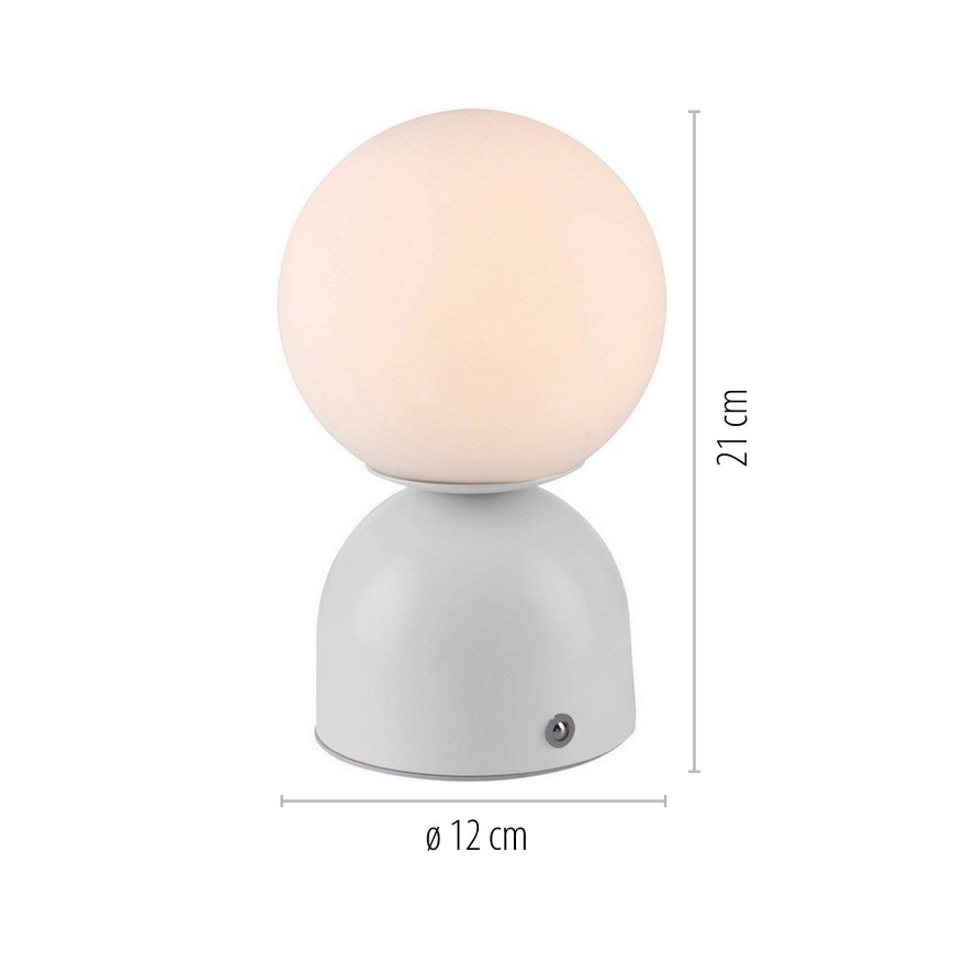 Schöner Wohnen 19218-16 - himmennettävä kosketusohjattu ladattava pöytälamppu RUDI LED/1,2W/5V 3000-6000K 1200 mAh valkoinen