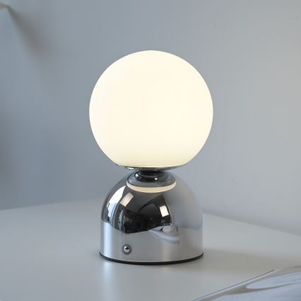 Schöner Wohnen 19218-17 - himmennettävä kosketusohjattu ladattava pöytälamppu RUDI LED/1,2W/5V 3000-6000K 1200 mAh kiiltävä kromi