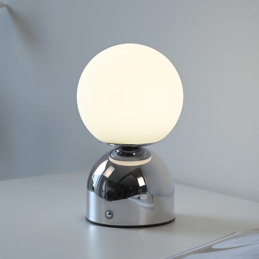 Schöner Wohnen 19218-17 - himmennettävä kosketusohjattu ladattava pöytälamppu RUDI LED/1,2W/5V 3000-6000K 1200 mAh kiiltävä kromi