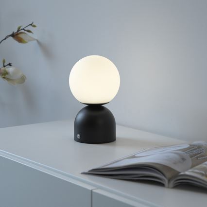 Schöner Wohnen 19218-18 - LED kosketuksella himmennettävä ladattava pöytävalaisin RUDI LED/1,2W/5V 3000-6000K 1200 mAh musta