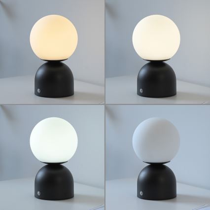 Schöner Wohnen 19218-18 - LED kosketuksella himmennettävä ladattava pöytävalaisin RUDI LED/1,2W/5V 3000-6000K 1200 mAh musta