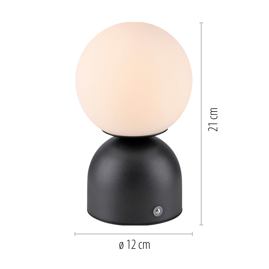 Schöner Wohnen 19218-18 - LED kosketuksella himmennettävä ladattava pöytävalaisin RUDI LED/1,2W/5V 3000-6000K 1200 mAh musta