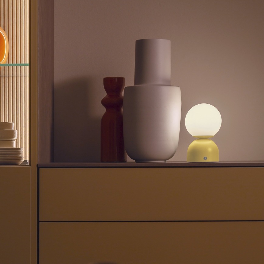 Schöner Wohnen 19218-81 - LED-himmennettävä kosketusohjattu ladattava pöytälamppu RUDI LED/1,2W/5V 3000-6000K 1200 mAh keltainen