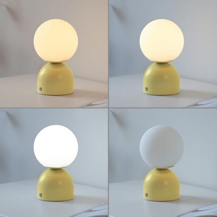 Schöner Wohnen 19218-81 - LED-himmennettävä kosketusohjattu ladattava pöytälamppu RUDI LED/1,2W/5V 3000-6000K 1200 mAh keltainen